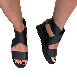 Steve Madden Black Platform Sandals